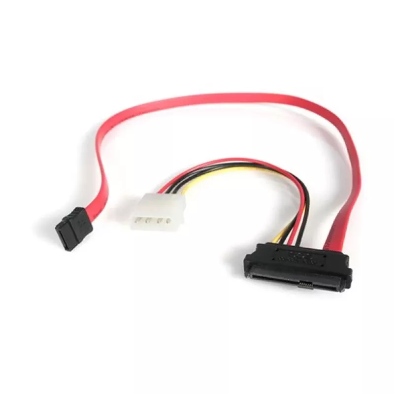 StarTech.com 18in SAS 29 Pin to SATA kaabel with LP4 Power, SATA 15-pin, LP4 M, SAS 29 Pin Plug, 0.457 m, sirge, sirge, Red