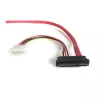 StarTech.com 18in SAS 29 Pin to SATA kaabel with LP4 Power, SATA 15-pin, LP4 M, SAS 29 Pin Plug, 0.457 m, sirge, sirge, Red