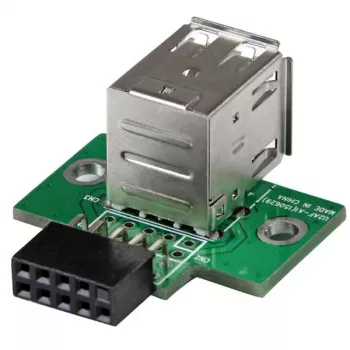 StarTech.com 2-pordiline USB emaplaadi päisadapter, IDC, USB 2.0, must, roheline, roostevaba teras, 20 mm, 125 mm, 230 mm