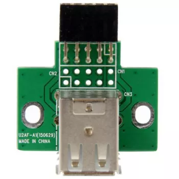StarTech.com 2-pordiline USB emaplaadi päisadapter, IDC, USB 2.0, must, roheline, roostevaba teras, 20 mm, 125 mm, 230 mm