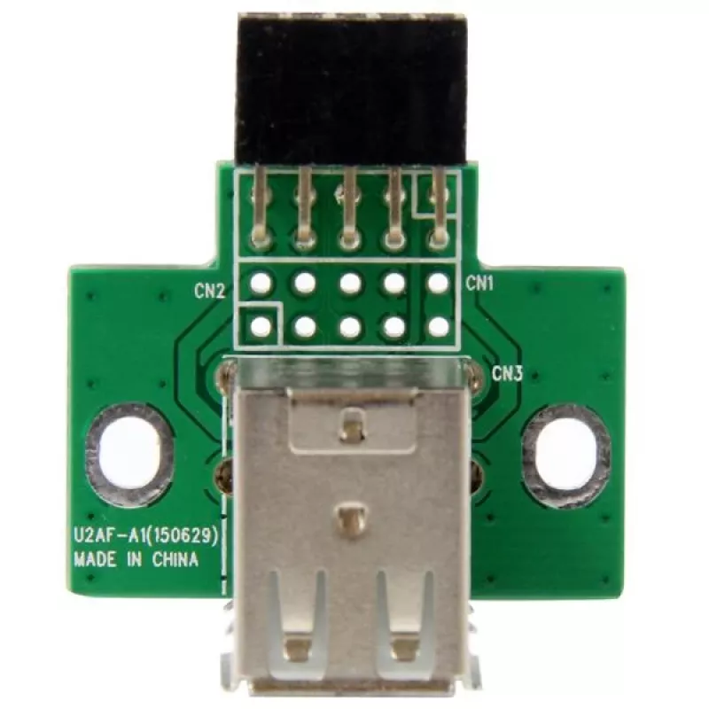 StarTech.com 2-pordiline USB emaplaadi päisadapter, IDC, USB 2.0, must, roheline, roostevaba teras, 20 mm, 125 mm, 230 mm