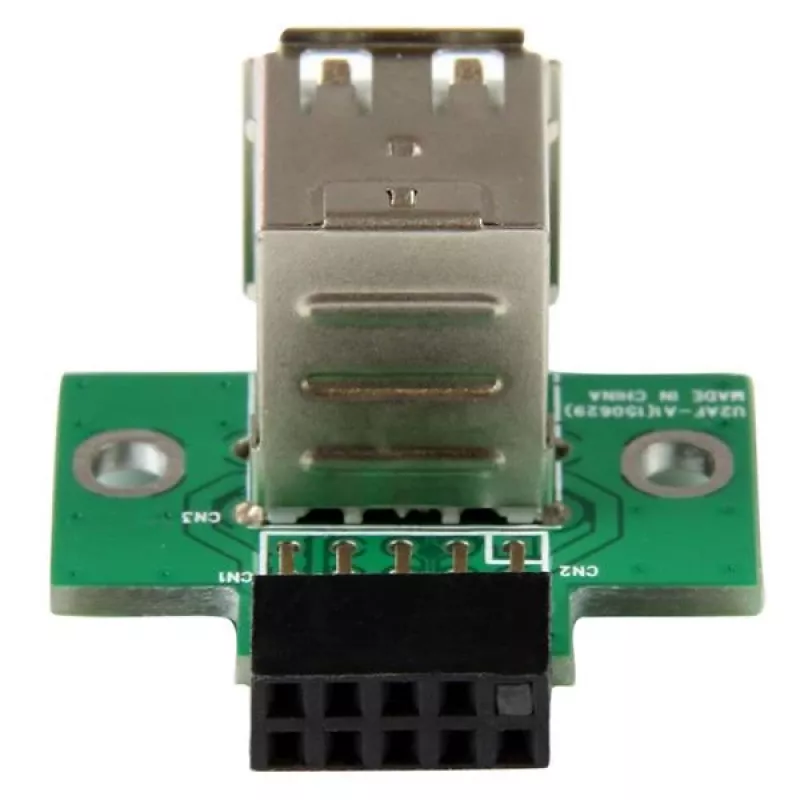 StarTech.com 2-pordiline USB emaplaadi päisadapter, IDC, USB 2.0, must, roheline, roostevaba teras, 20 mm, 125 mm, 230 mm