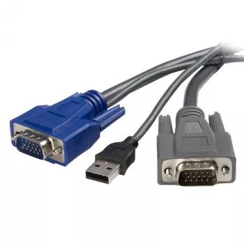 StarTech.com 1,8 m üliõhuke USB VGA 2-in-1 KVM-kaabel, must, VGA, USB A + VGA, isane/isane, 189 g