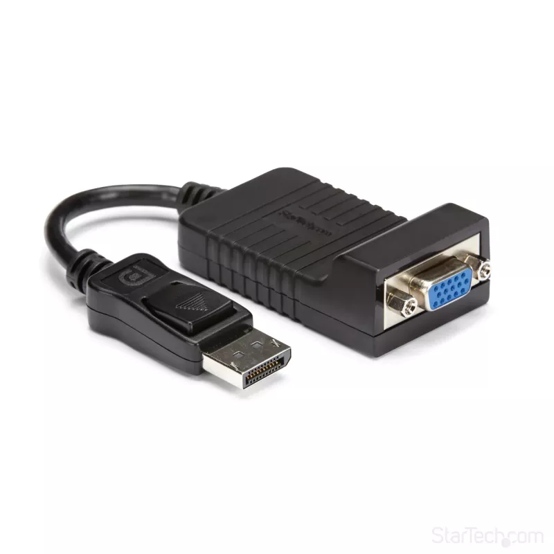 StarTech.com DisplayPort–VGA-adapter – aktiivne DP–VGA-muundur – 1080p-video – vastupidav – DP/DP++-allika ühendamine VGA-kuvari kaabeladapteri dongliga – DP 1.2–VGA – lukustuv DP-pistik