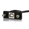 StarTech.com 1 jala paneelikinnitusega USB-kaabel B-B - F/M, 0,3 m, USB B, USB B, USB 2.0, 0,48 Gbit/s, Must