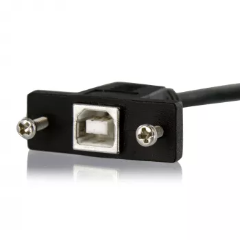 StarTech.com 1 jala paneelikinnitusega USB-kaabel B-B - F/M, 0,3 m, USB B, USB B, USB 2.0, 0,48 Gbit/s, Must