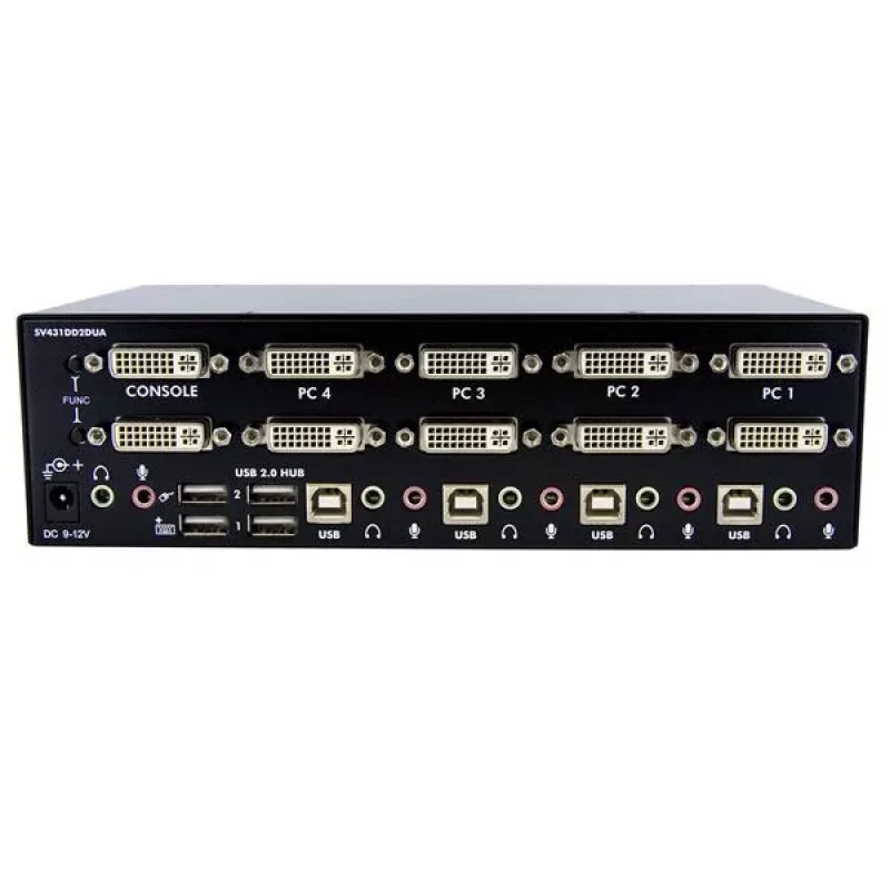 StarTech.com 4-pordiline kahe DVI-ga USB KVM-lüliti heli ja USB 2.0 jaoturiga