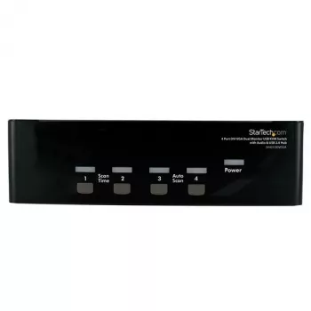 StarTech.com 4-pordiline DVI-VGA topeltmonitori KVM-lüliti USB-ga, heli ja USB 2.0 jaoturiga
