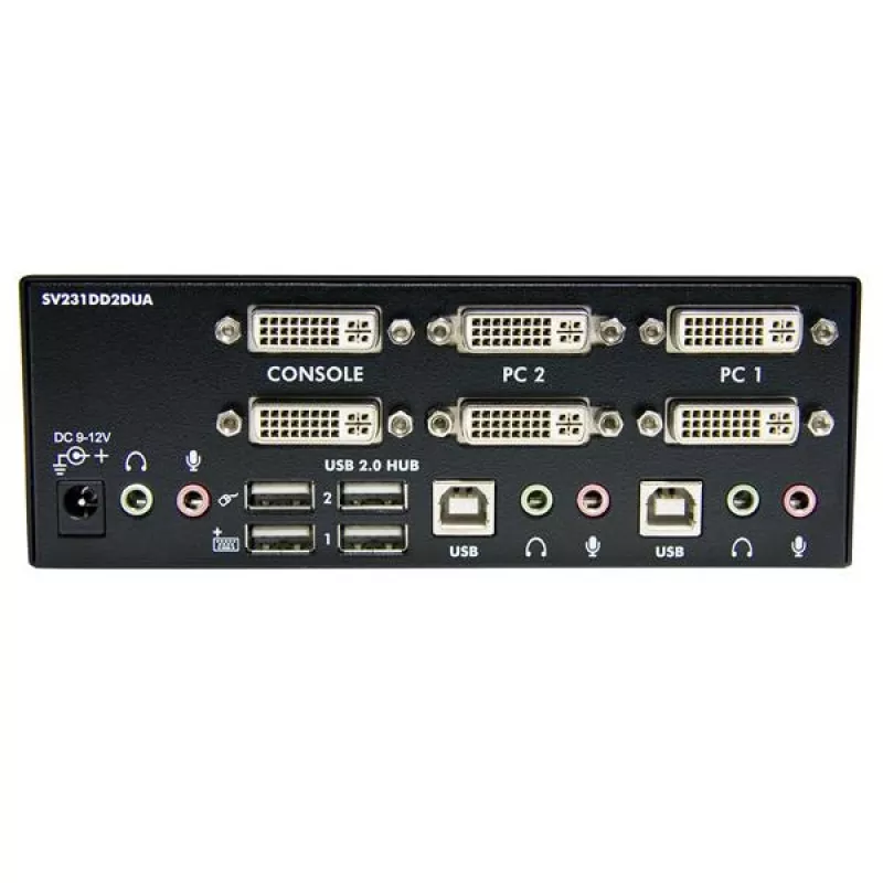 StarTech.com 2-pordiline Dual DVI USB KVM-lüliti heli ja USB 2.0 jaoturiga