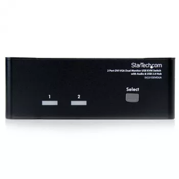 StarTech.com 2-pordiline DVI VGA kahe monitori KVM-lüliti USB, audio ja USB 2.0 jaoturiga