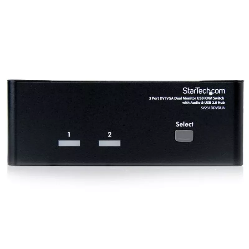 StarTech.com 2-pordiline DVI VGA kahe monitori KVM-lüliti USB, audio ja USB 2.0 jaoturiga