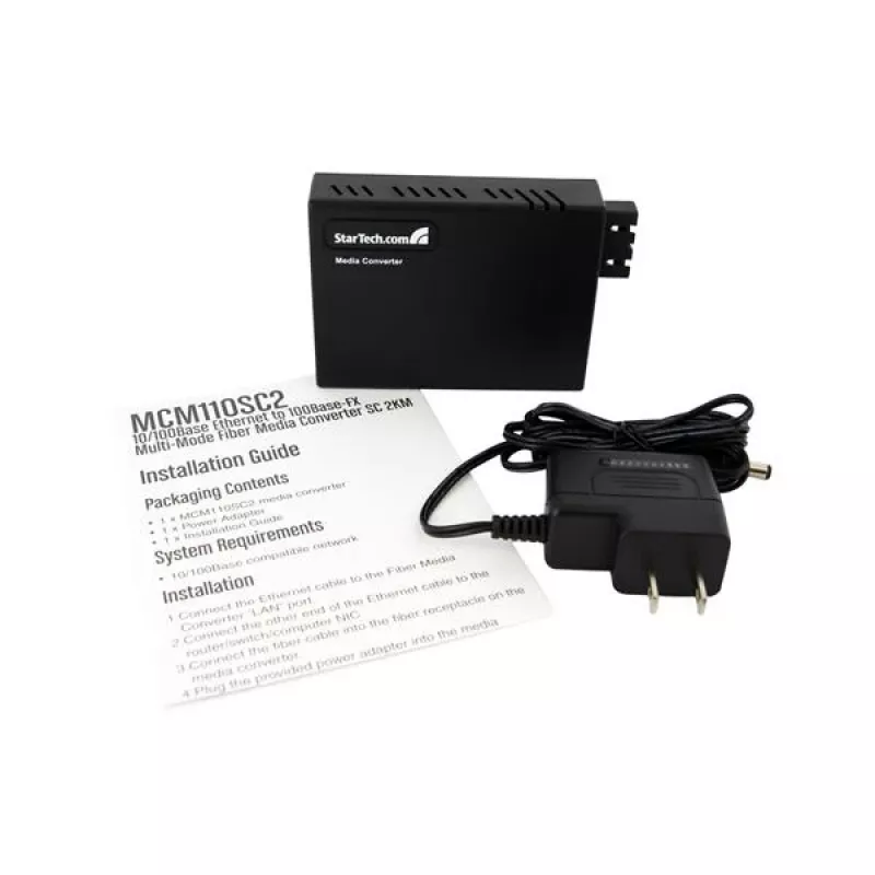 StarTech.com 10/100 mitmikrežiimiga fiiber-Etherneti meediumimuundur SC 2 km