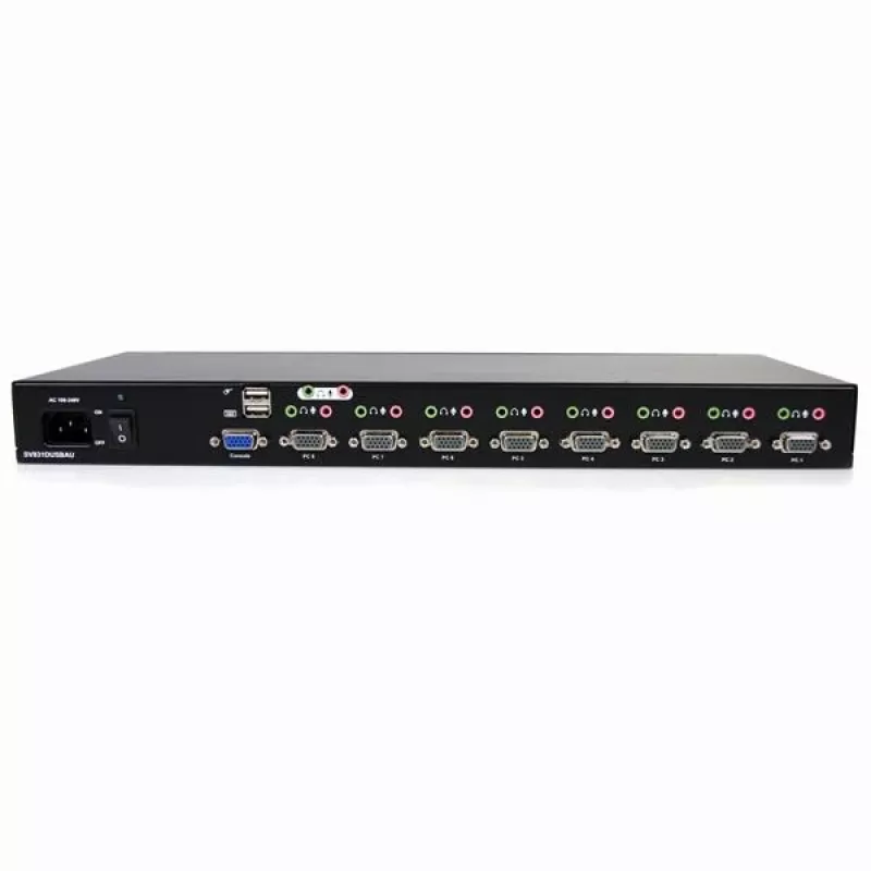 StarTech.com 8-pordiline raamile paigaldatav USB VGA KVM-lüliti heliga (helikaablid kaasas)