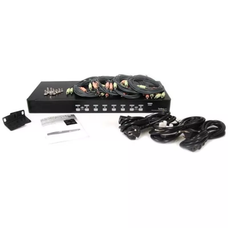 StarTech.com 8-pordiline raamile paigaldatav USB VGA KVM-lüliti heliga (helikaablid kaasas)