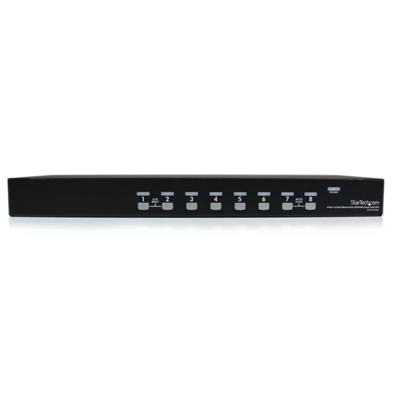 StarTech.com 8-pordiline 1U rackimisse paigaldatav USB KVM-lüliti koos OSD-ga, 1920 x 1440 pikslit, rackimisse paigaldatav, 1U, must