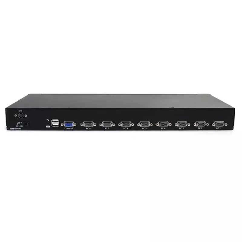 StarTech.com 8-pordiline 1U rackimisse paigaldatav USB KVM-lüliti koos OSD-ga, 1920 x 1440 pikslit, rackimisse paigaldatav, 1U, must