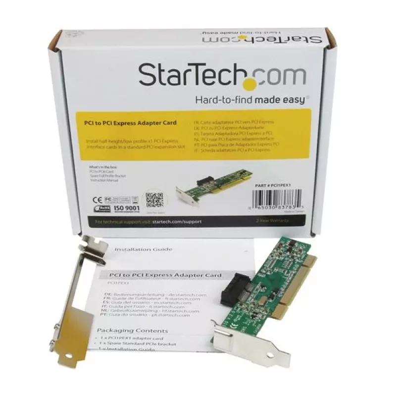 StarTech.com PCI-PCI Expressi adapterkaart, PCI, PCIe, PCI 2.3, CE, FCC, TAA, Pericom - PI7C9X111SL, 0–85 °C