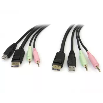 StarTech.com 6 jala pikkune 4-ühes USB DisplayPort KVM-kaabel heli ja mikrofoniga