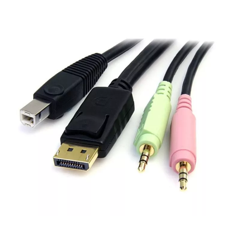StarTech.com 6 jala pikkune 4-ühes USB DisplayPort KVM-kaabel heli ja mikrofoniga