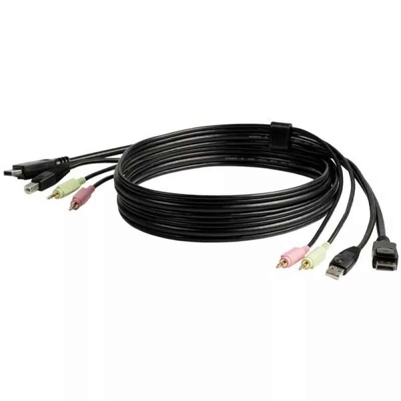 StarTech.com 6 jala pikkune 4-ühes USB DisplayPort KVM-kaabel heli ja mikrofoniga