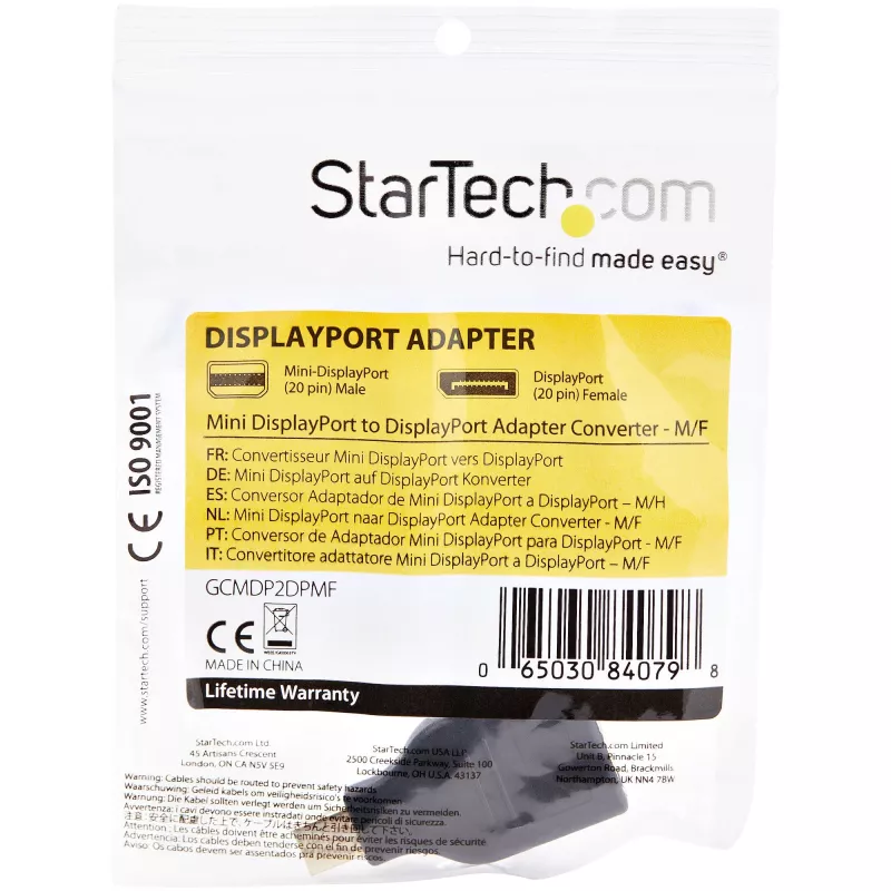 StarTech.com Compact Mini DisplayPort DisplayPorti vastu adapter - 4K x 2K video - UHD Mini DP DP vastu muundur - mDP DP 1.2 vastu adapter - mDP PC/arvuti DisplayPort monitori/kuvari vastu - M/F