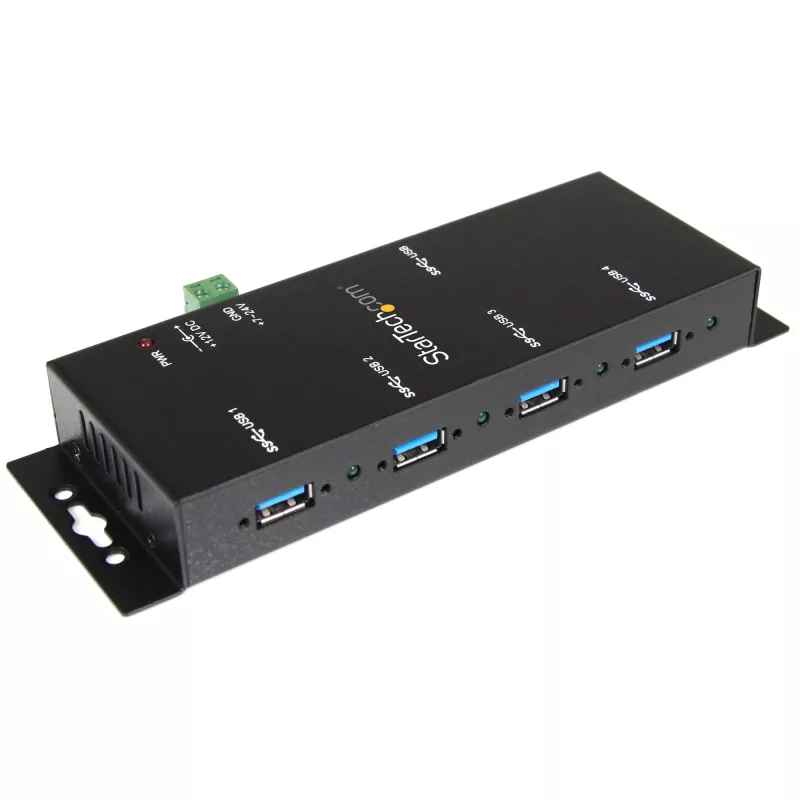 StarTech.com 4-pordiline tööstuslik USB 3.0 jaotur ESD-kaitsega~4-pordiline USB 3.0 jaotur - 5 Gbps - metallist tööstuslik USB-A jaotur - seinale või lauale kinnitatav USB-andmejaotur - TAA-le vastav USB-laiendusjaotur