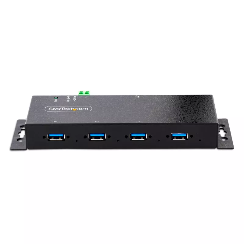 StarTech.com 4-pordiline tööstuslik USB 3.0 jaotur ESD-kaitsega~4-pordiline USB 3.0 jaotur - 5 Gbps - metallist tööstuslik USB-A jaotur - seinale või lauale kinnitatav USB-andmejaotur - TAA-le vastav USB-laiendusjaotur