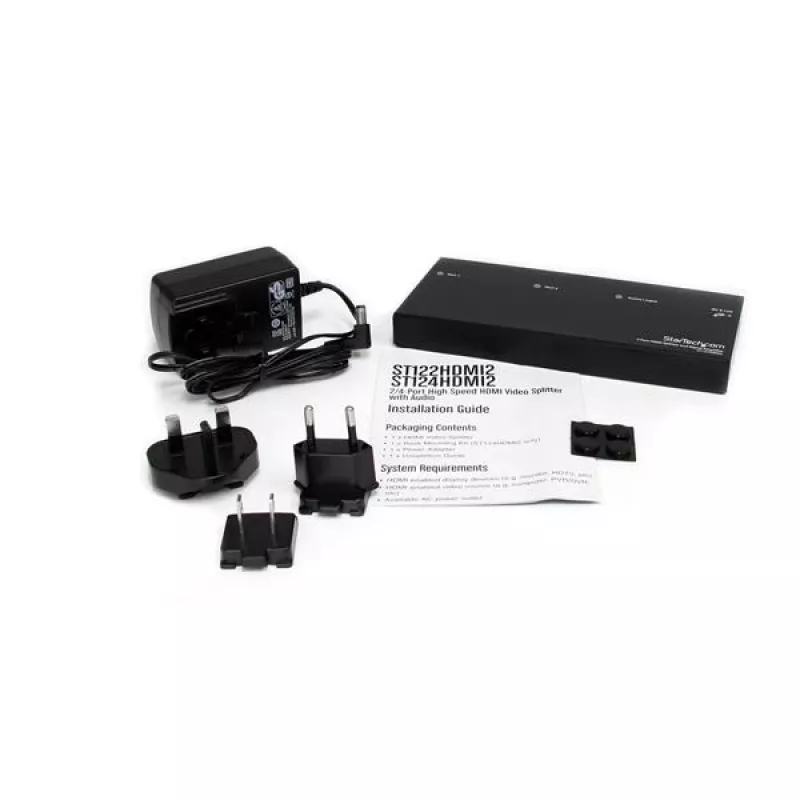StarTech.com 2-pordiline HDMI jaotur ja signaalivõimendi, HDMI, 2x HDMI, 1920 x 1200 pikslit, must, teras, 15 m