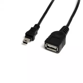 StarTech.com 1 ft Mini USB 2.0 kaabel - USB A to Mini B F/M, 0,3 m, USB A, Mini-USB B, isane/emane, 0,48 Gbit/s, must