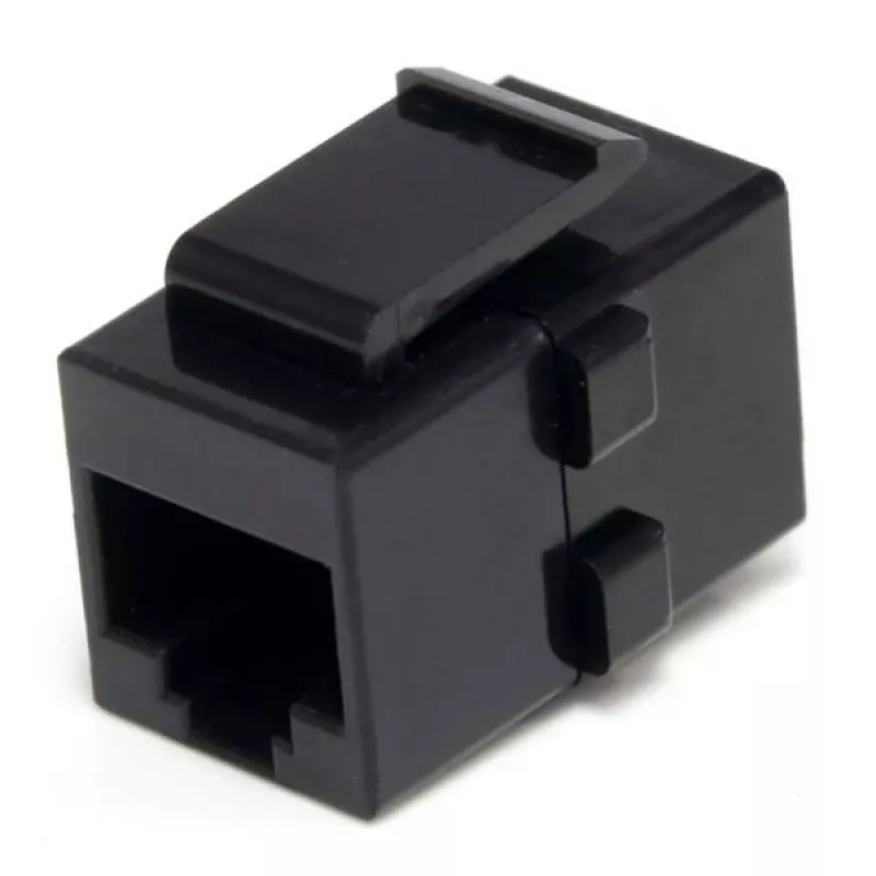 StarTech.com Cat 6 RJ45 võtmehoidja võrgupistik - F/F, Must, RJ-45, RJ-45, 90 mm, 125 mm, 2 mm