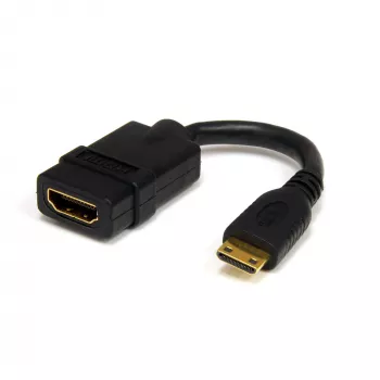 StarTech.com 5-tolline Mini HDMI - HDMI adapter - 4K kiire HDMI adapter - 4K 30Hz Ultra HD kiire HDMI adapter - HDMI 1.4 - kullatud pistikud - UHD Mini HDMI adapter 4K - must