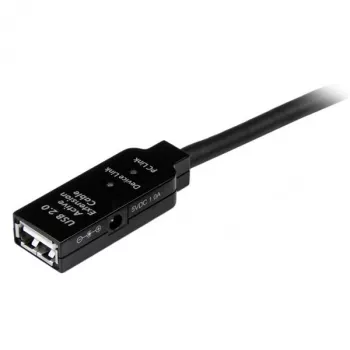 StarTech.com 15m USB 2.0 aktiivne pikenduskaabel - M/F, 15 m, USB A, USB A, USB 2.0, isane/emane, must