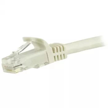 StarTech.com 15m CAT6 Etherneti kaabel – valge, CAT 6 Gigabit Etherneti kaabel – 250MHz, 100W PoE, RJ45, UTP võrgu-/modulatsioonijuhe, haakumiskindel, koos tõmbetugevdusega, eraldi testitud