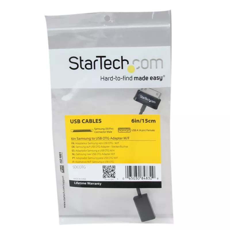 StarTech.com USB OTG adapterkaabel Samsung Galaxy Tab jaoks, 0,1524 m, Samsung 30p, USB A, must, isane, emane