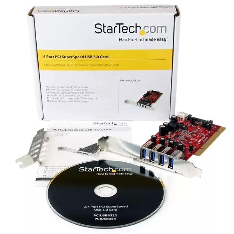 StarTech.com 4-pordiline PCI USB 3.0 adapterkaart SATA/SP4 toitega