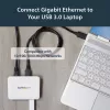 StarTech.com USB 3.0 Gigabit Etherneti NIC võrguadapter 3-pordilise jaoturiga – valge