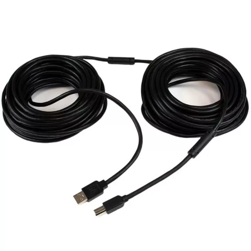 StarTech.com 20 m aktiivne USB 2.0 A-B kaabel, pikk USB-kaabel, USB-printerikaabel, 1x USB A (isas), 1x USB B (isas), must