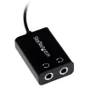StarTech.com Must õhuke Mini Jack kõrvaklappide jaoturkaabel – 3,5 mm isane 2 x 3,5 mm emasele