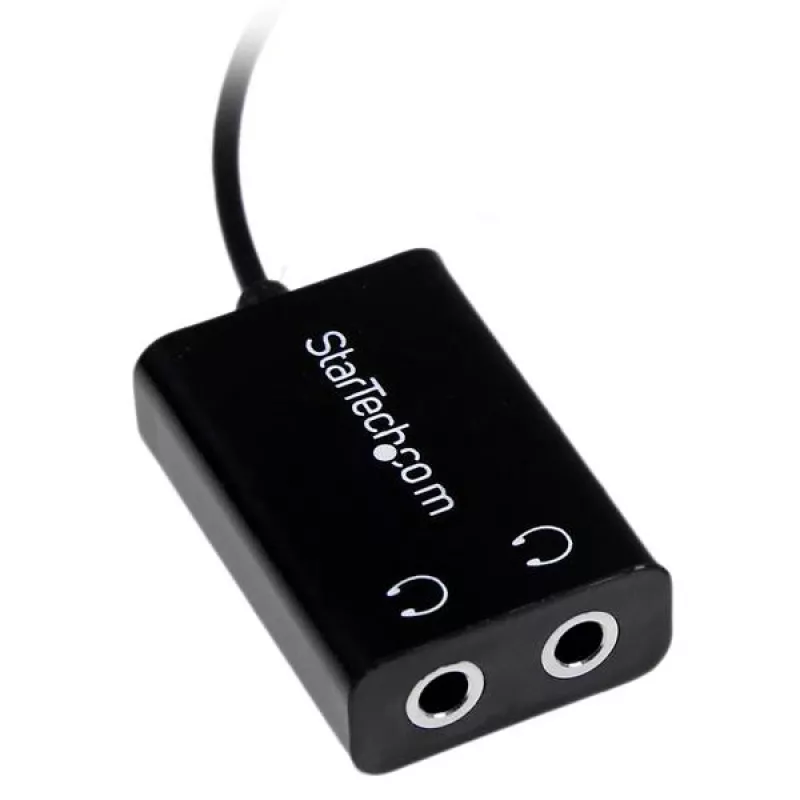 StarTech.com Must õhuke Mini Jack kõrvaklappide jaoturkaabel – 3,5 mm isane 2 x 3,5 mm emasele