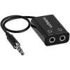 StarTech.com Must õhuke Mini Jack kõrvaklappide jaoturkaabel – 3,5 mm isane 2 x 3,5 mm emasele