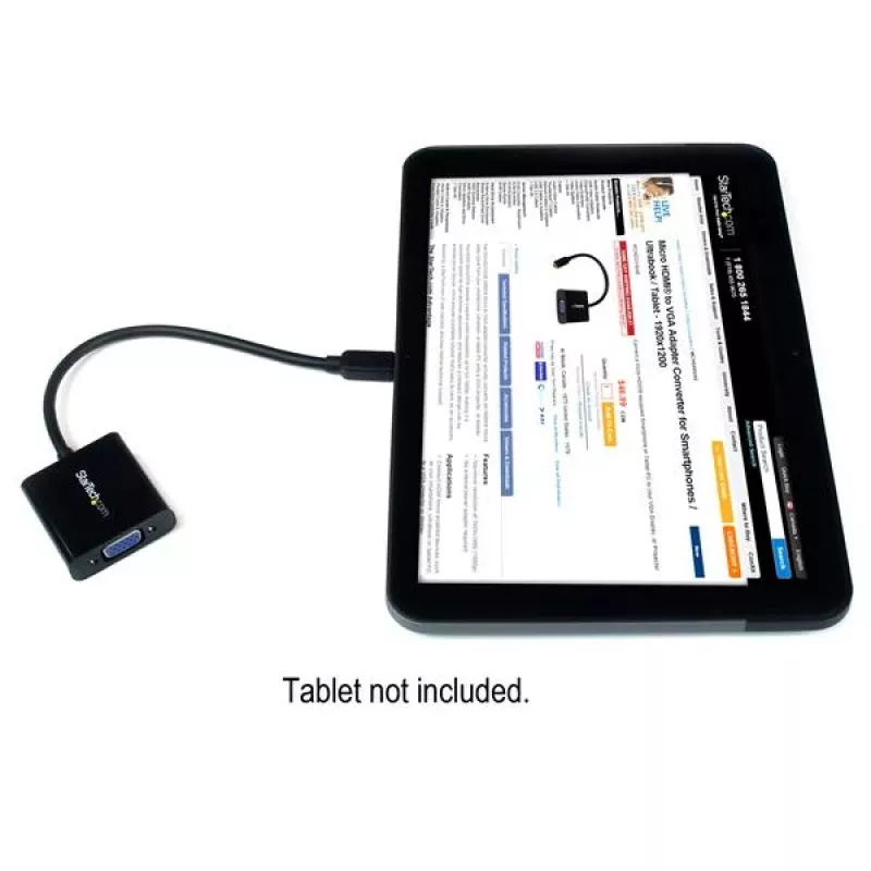 StarTech.com Micro HDMI to VGA Adapter Converter nutitelefonidele / Ultrabook'idele / tahvelarvutitele - 1920x1080