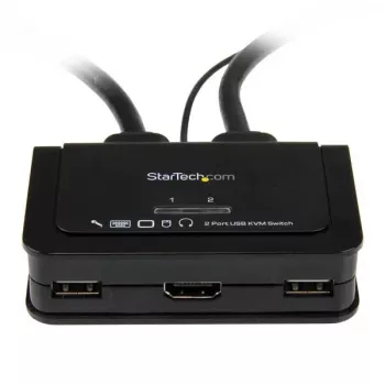 StarTech.com 2-pordiline USB HDMI kaabel-KVM-lüliti heli ja kauglülitusega – USB-toitega