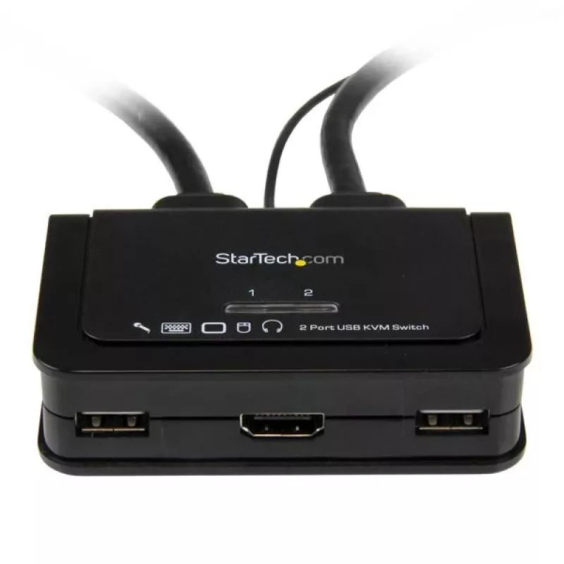 StarTech.com 2-pordiline USB HDMI kaabel-KVM-lüliti heli ja kauglülitusega – USB-toitega