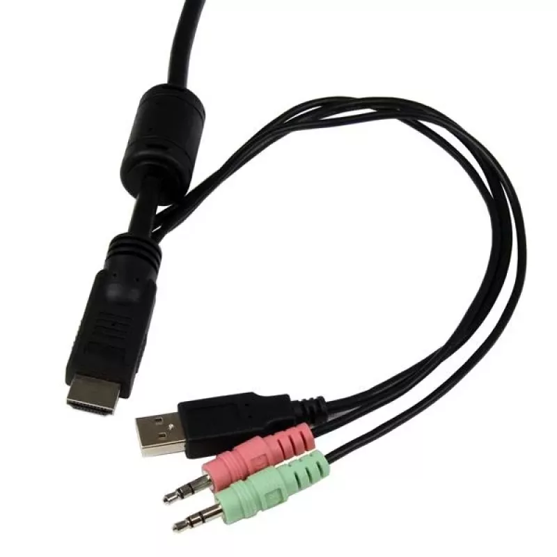 StarTech.com 2-pordiline USB HDMI kaabel-KVM-lüliti heli ja kauglülitusega – USB-toitega