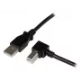 StarTech.com 1m USB 2.0 A to Right Angle B kaabel - M/M, 1 m, USB A, USB B, USB 2.0, Male/Male, Must