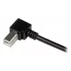 StarTech.com 1m USB 2.0 A to Right Angle B kaabel - M/M, 1 m, USB A, USB B, USB 2.0, Male/Male, Must