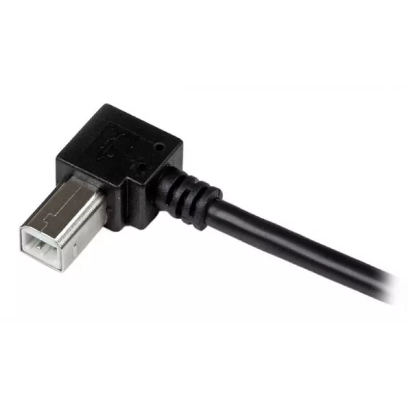 StarTech.com 1m USB 2.0 A to Right Angle B kaabel - M/M, 1 m, USB A, USB B, USB 2.0, Male/Male, Must