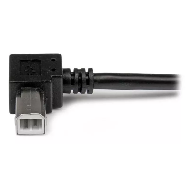 StarTech.com 1m USB 2.0 A to Right Angle B kaabel - M/M, 1 m, USB A, USB B, USB 2.0, Male/Male, Must