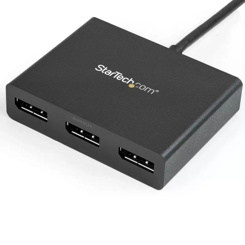StarTech.com 3-pordiline mitme monitori adapter – Mini DisplayPortist DisplayPortiks MST-jaotur, kaks 4K 30 Hz ja üks 1080p – videopoolitaja laiendatud töölauarežiimile ainult Windowsis – mDP 1.2 kuni 3x DP