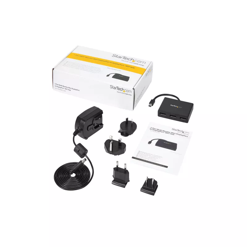 StarTech.com 3-pordiline mitme monitori adapter – Mini DisplayPortist DisplayPortiks MST-jaotur, kaks 4K 30 Hz ja üks 1080p – videopoolitaja laiendatud töölauarežiimile ainult Windowsis – mDP 1.2 kuni 3x DP